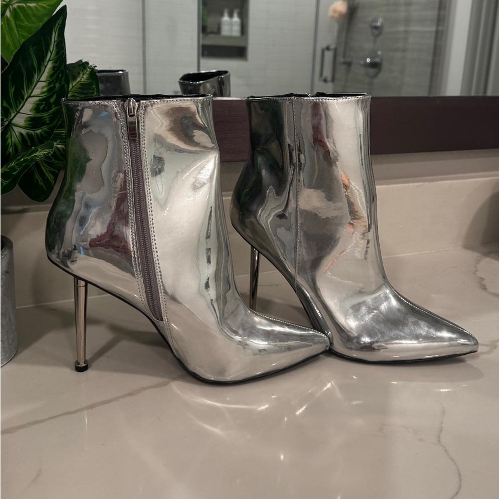 Silver boot heels! NEVER WORN